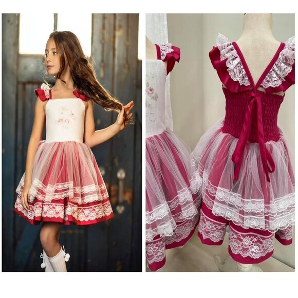 NWT Dollcake Picture Perfect Vintage Floral & Tulle Dress Girls sz 3 - Picture 1 of 4